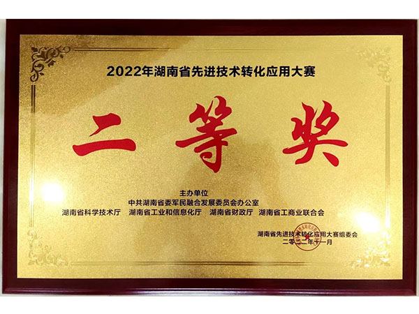 2022年湖南省先進技術轉化應用大賽二等獎