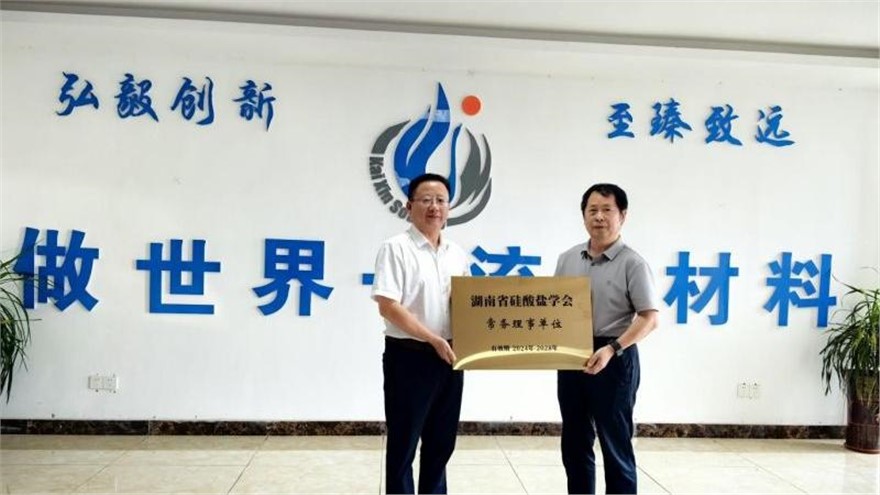 湖南省硅酸鹽學(xué)會授牌凱新科技為常務(wù)理事單位